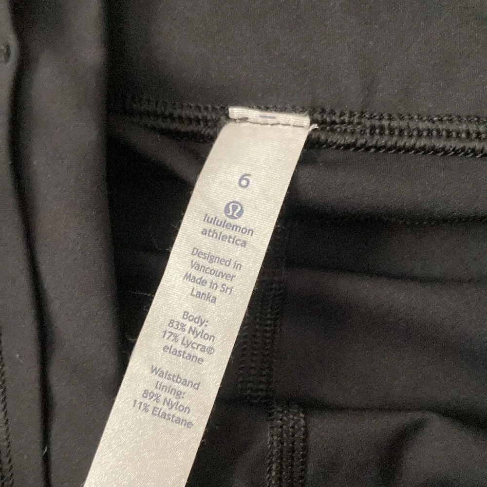 Lululemon Fast and Free High Rise Tight 25” 2017 Black Size 6 Nulux Pockets EUC